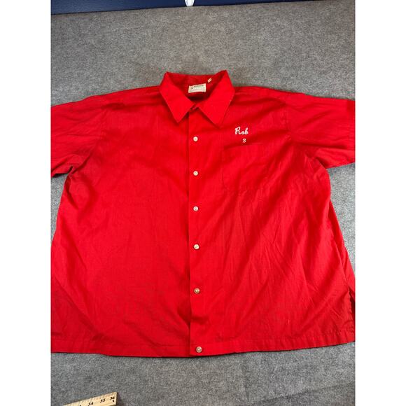 Vintage 70s Chain Stitch Ollies Garage Bowling Uniform Shirt Mens 3XL Rockabily - Picture 2 of 9